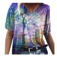 thumbnail image 1 of Pompotops Nouveau T-shirt à Manches Courtes Imprimé Fleurs Colorées pour Femmes, 1 of 7