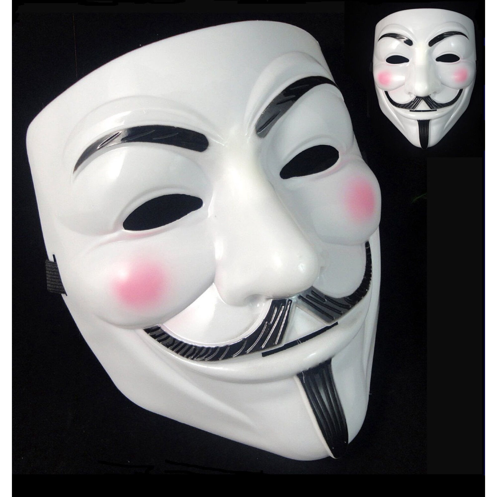 V for Vendetta Masquerade Mask White MSK240 (Pink Cheeks)