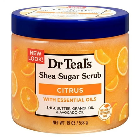 Dr Teals Shea Sugar Scrub Citrus 19oz Jar (Pack of 3)