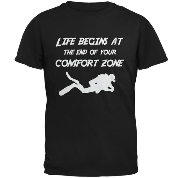Comfort Zone Scuba Diving Black Adult T-Shirt - Large
