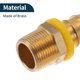 thumbnail image 5 of Conexiones de espiga de latón 7/8" 3/4"NPT con rosca macho para aire, agua, aceite, gas, combustible 2 piezas tono dorado, 5 of 6