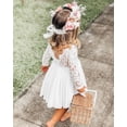 thumbnail image 2 of 2Bunnies Girls' 12M-10Y Paisley Lace Tulle Long Sleeve Knee Flower Girl Dress, 2 of 5