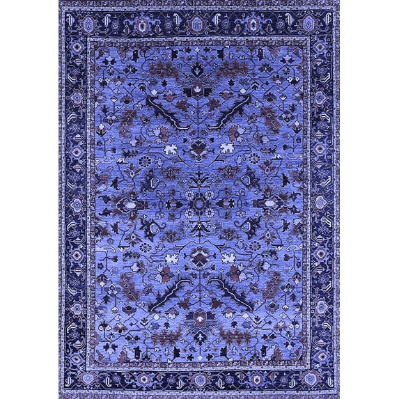 Ahgly Company Indoor Rectangle Oriental Blue Industrial Area Rugs, 3' x 5'