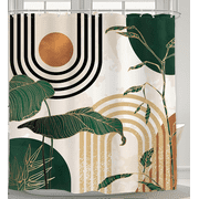 Bevtee Green Boho Fabric Shower Curtain, Bathroom Shower Curtain Sets, Leaf Plant Shower Curtain with 12 Hooks , 72” x 72”