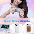 thumbnail image 5 of Magnetic For iPhone 16 Plus Phone Case,Compatible with Mag-Safe,Sparkly Bling Glitter Cute Curly Wave Transparent Cover for Women Girls,Shockproof Protective Slim Rugged Phone Case,Silver, 5 of 7