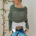 thumbnail image 6 of YooGuoGuo Knitted Shrugs for Women with Sleeves Elegant Scarf for Women with Sleeves Sweater Shawls and Wraps Cardigan Cape Coat, 6 of 9