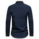 thumbnail image 4 of Blusa y camisa de manga larga con cuello alto para hombre, informal, lisa, a la moda, con botones, de poliéster, 4 of 7