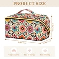 thumbnail image 4 of FORMRS Makeup Bag Travel Cosmetic Organizer for Women Fold Flat Zipper Pouch with Handle, Colorful Flowers, 4 of 8