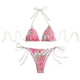 thumbnail image 1 of Women Swimsuits Printed Triangle Stylish Adjustable Lace Up Bikinis Green Womens Bathing Suits S, 1 of 3