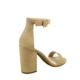 thumbnail image 2 of Iris-s Women's Fashion Open Toe Ankle Strap Buckle High Chunky Heels Dress Sandals Shoes ( Natural, 6.5 ), 2 of 2