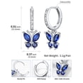 thumbnail image 6 of U7 Women Drop Dangling Butterfly Earrings Sterling Silver Earring Cubic Zirconia September Birthstone Crystal Jewelry Birthday Mother's Day Gift for Daughter Mom, 6 of 9