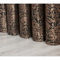 thumbnail image 5 of Chezmoi Collection Lisbon 4-Piece Jacquard Floral Window Curtain Set, Black/Gold, 5 of 8