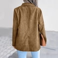 thumbnail image 4 of Gibobby Blazer de mujer elegante chamarra de talla grande para mujer con solapa con muescas cuello en V oficina trabajo 2023 traje de negocios(Caqui,M), 4 of 5