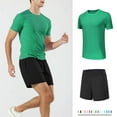 thumbnail image 2 of Weiqiqre Mens Casual 2 Piece Outfits-Short Sleeve Athletic Set Oversize T-Shirts Drawstring Tracksuit Set, 2 of 7