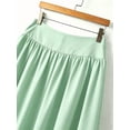 thumbnail image 4 of Mint Green High Waist Pleated A-Line Flowing Maxi Skirt For Women, 4 of 6