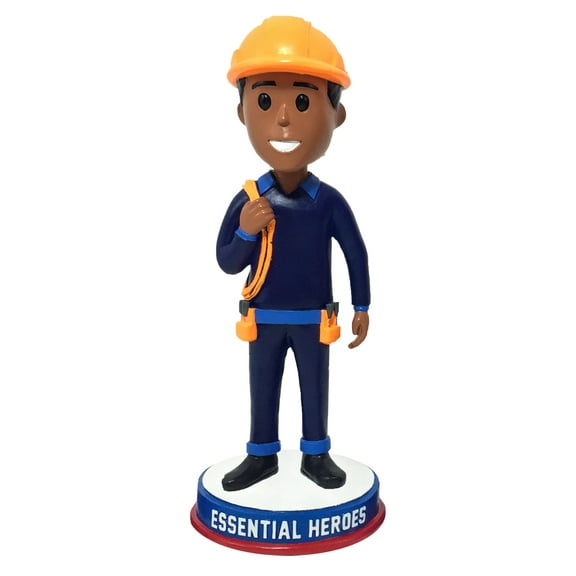 Electrician Cable Essential Heroes Bobblehead Male Dark Skin Tone