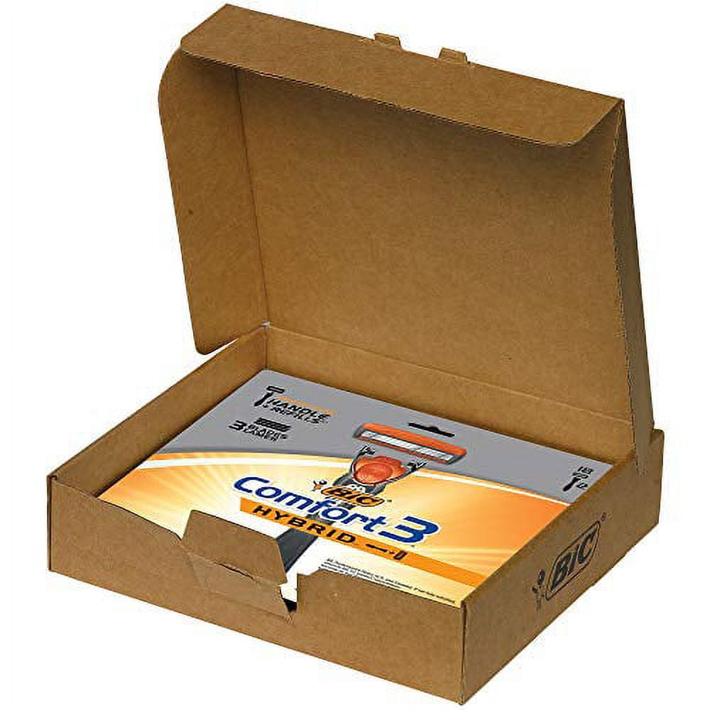 BIC Comfort 3 Hybrid Men's 3-Blade Disposable Razor, 2 Handles and 18 Cartridges