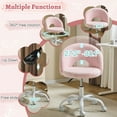 thumbnail image 5 of Ktaxon Vanity Makeup Chair Comfy Cute Accent Chair Small Swivel Task Office Chair with Wheels Faux Rabbit Hair Pink, 5 of 8