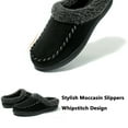 thumbnail image 4 of Needbo Men's Moccasin Slippers Microsuede Whipstitch Sherpa Lining Indoor Ourdoor Microfiber House Comfort Memory Foam Slip on Shoes Black, Size 12-13, 4 of 7