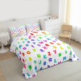 thumbnail image 3 of Manfei Colorful Initial Letter Queen Comforter Set, Cartoon Monogrammed Bedding Sets, Teen Boy Girl Kid Reversible Bedding Comforter Set, Ultra Soft Home Decor, 3 Pieces, 3 of 8