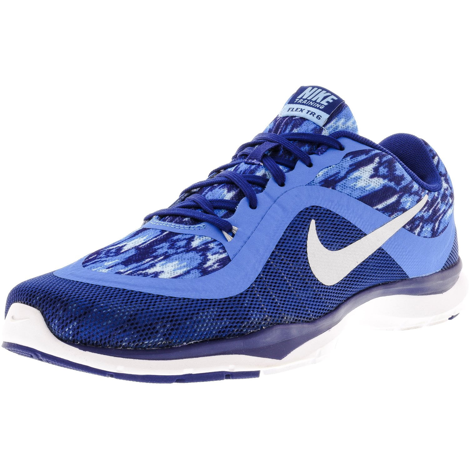 sequía perfil Alerta Nike Women's Flex Trainer 6 Print Bluecap / Metallic Platinum-Photo  Blue-Deep Royal Ankle-High Running Shoe - 8M - Walmart.com