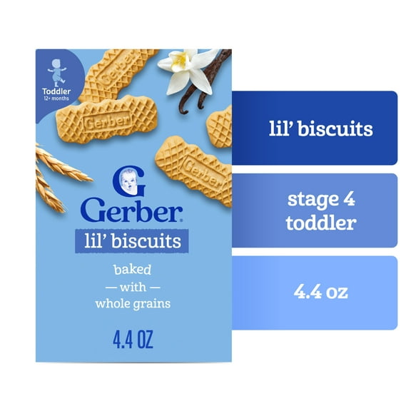 Gerber Lil' Biscuits, Vanilla Wheat, 4.44 oz Box