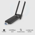 thumbnail image 1 of Adaptador USB inalámbrico para duales de 1200 Mbps 5G / 2.4G USB para PC Computadora portátil de escritorio Adaptadores de Hugo adaptador wifi usb pc de escritorio, 1 of 10