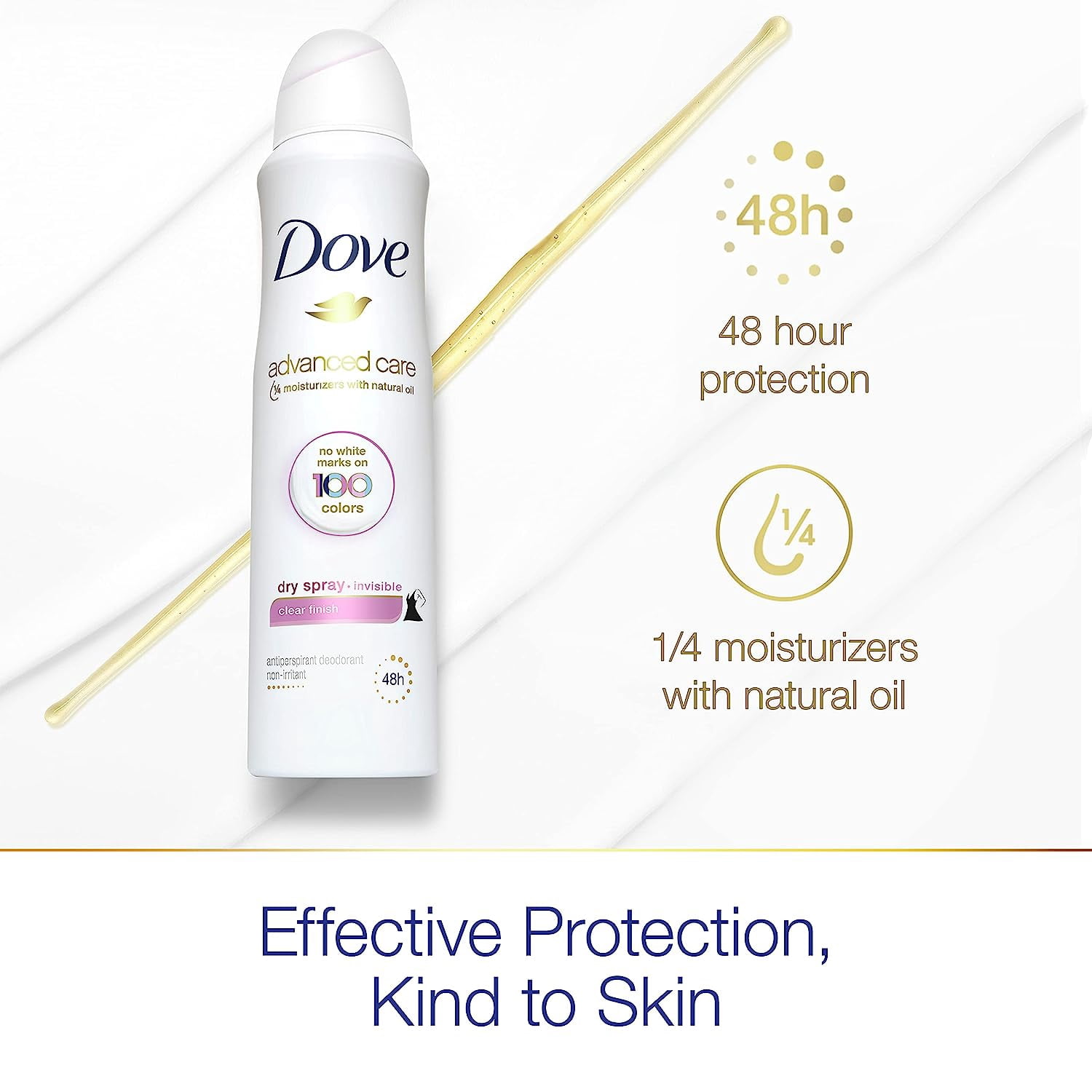 2 pack Dove Advanced Care Invisible Dry Spray Antiperspirant Deodorant No White Marks on 100 Colors Clear Finish 48-Hour Sweat and Odor Protecting Deodorant for Women 3.8 oz