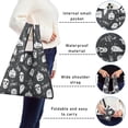thumbnail image 5 of 5 Pack Foldable Shopping Bag,Ghost Boo Halloween Pattern Reusable Grocery Bags with Pockets,Large Reusable Tote Bags with Handles Waterproof & Lightweight, 5 of 6