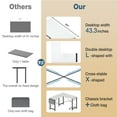 thumbnail image 3 of EDX L Shaped Computer Desk Corner Desk, Gaming Table 49 inch PC Writing Study Desk for Home Office Dorm Small Space, White, 3 of 7