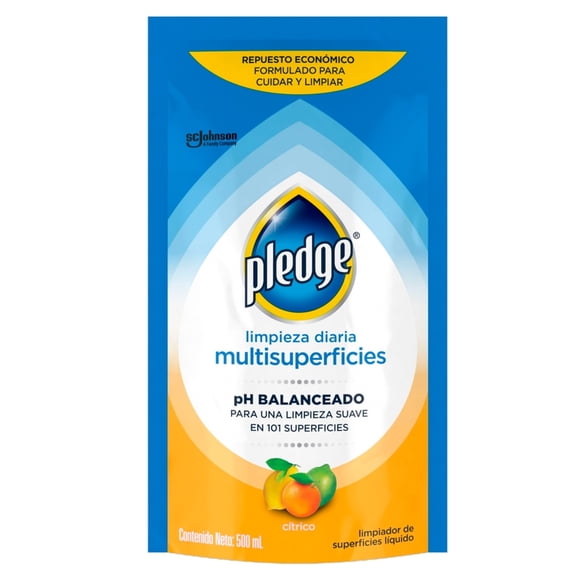 Limpiador Multisuperficies Pledge Cítrico Repuesto de 500 ml