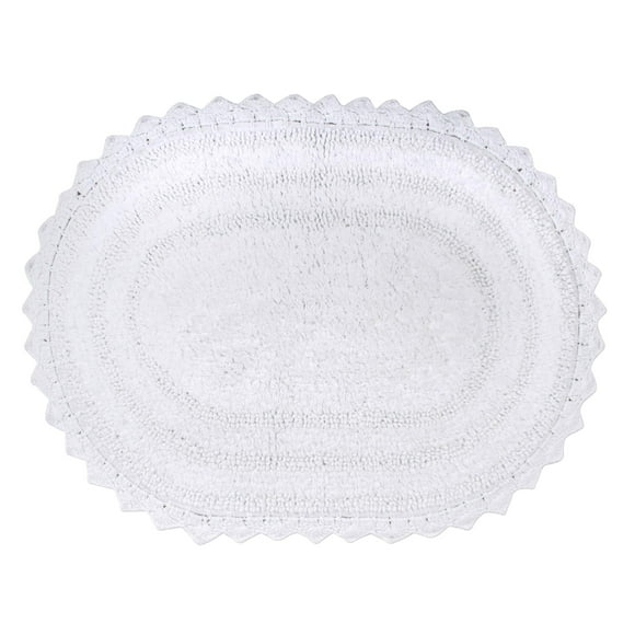 Alfombra de baño DII Crochet Collection reversible, grande, ovalada, blanca DII Decoración Baño