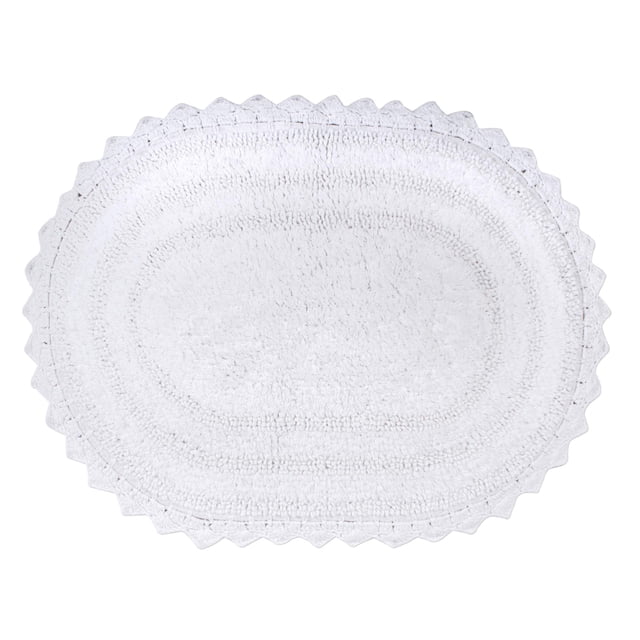 Alfombra de baño DII Crochet Collection reversible, grande, ovalada, blanca DII Decoración Baño