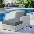 thumbnail image 2 of Lounge Chair Chaise, Rattan, Wicker, Grey Gray, Modern Contemporary Urban Design, Outdoor Patio Balcony Cafe Bistro Garden Furniture Hotel Hospitality, 2 of 8