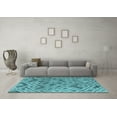 thumbnail image 3 of Ahgly Company Indoor Square Abstract Light Blue Modern Area Rugs, 4' Square, 3 of 4