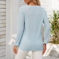 thumbnail image 5 of HLKJKLS Long Sleeve Shirts For Women V Neck Long Sleeve Loose Button Top Polyester Spandex Casual Blue S-Xxl, 5 of 5