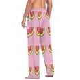 thumbnail image 6 of Pink Watermelon Slices Men's Lightweight Pajama Bottoms Stretch Elastic Waist Side Pockets Spring Fall, 6 of 7