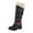 Black, variant on Boots for Women,Winter Knitted Mid-Calf Boots with Side Zipper Color Block Design and Low Heel Comfortable Footwear for Cold Weather,Knee High Boots Women,Green9