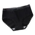 thumbnail image 2 of Gapacks Women's Cotton Briefs, Black, Size L - Comfortable Breathable Soft, Lace Trim Ribbed, Moisture-Wicking, Everyday Skin-Friendly Underwear, 2 of 3