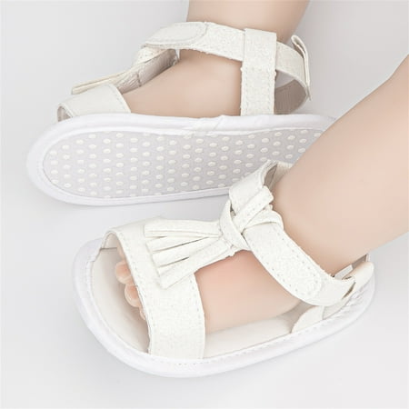 

NEGJ Girls Open Toe Paillette Tassels Shoes First Walkers Shoes Summer Toddler Flat Sandals
