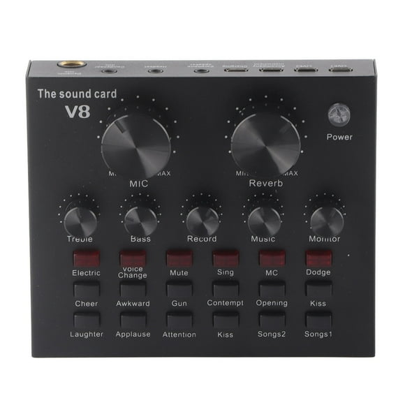 Electronic Sound Card, Live Sound Card, Voice Changer, Rechargeable Live Broadcast Supplies for PC Phone  Voice Changer