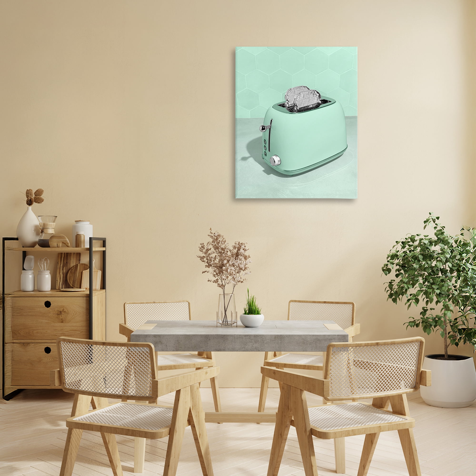 Stupell Industries Disco Toaster Over Green Canvas Wall Art, design by LISH Creative