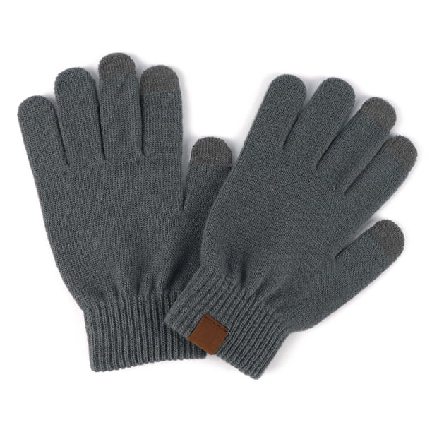 Guantes térmicos elásticos de invierno con pantalla táctil para mujer, forrados de punto cálido