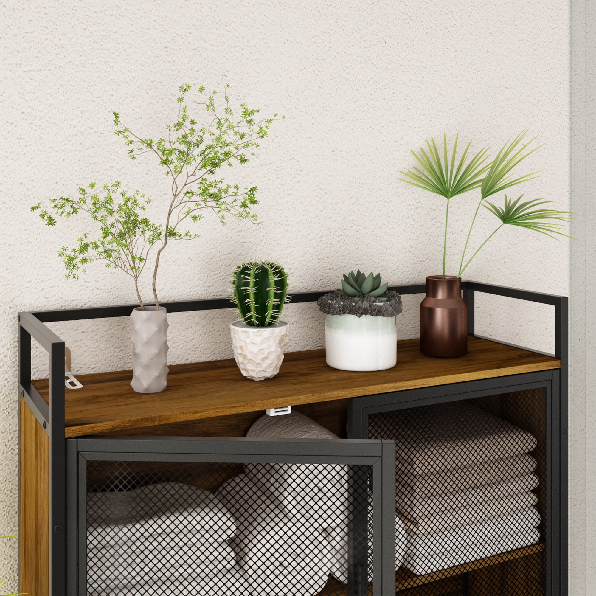 KULAGAGA Over The Toilet Storage Cabinet, Freestanding Bathroom Organizer Rack Space Saver, Brown