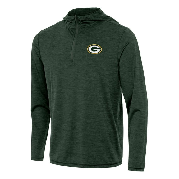 Men's Antigua Green Green Bay Packers Tidy Quarter-Zip Pullover Hoodie
