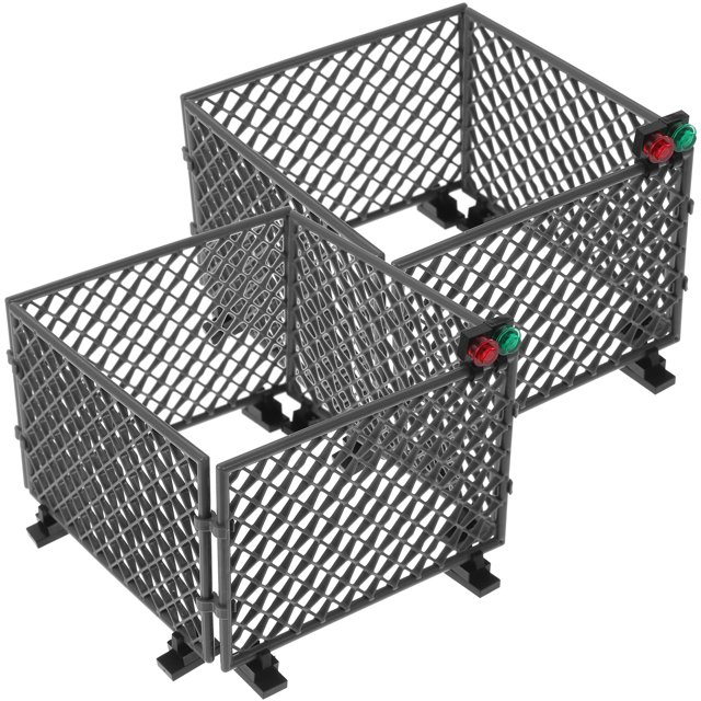 2 Sets War Game Scene Accessory Mini Toys Fence Educational Toy For Children 9.4X6.2X0.3In