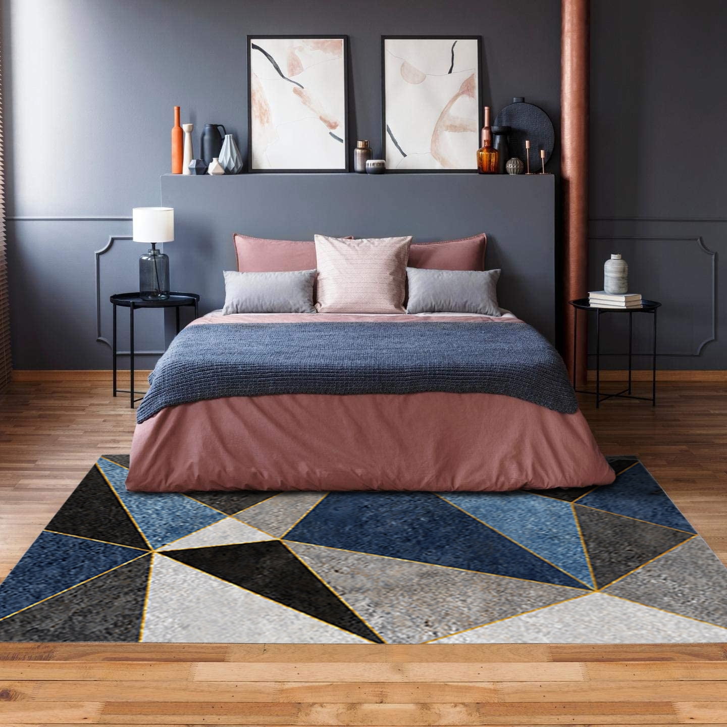 Modern Area Rug Oversize for Indoor Living Dining Room and Bedroom Area