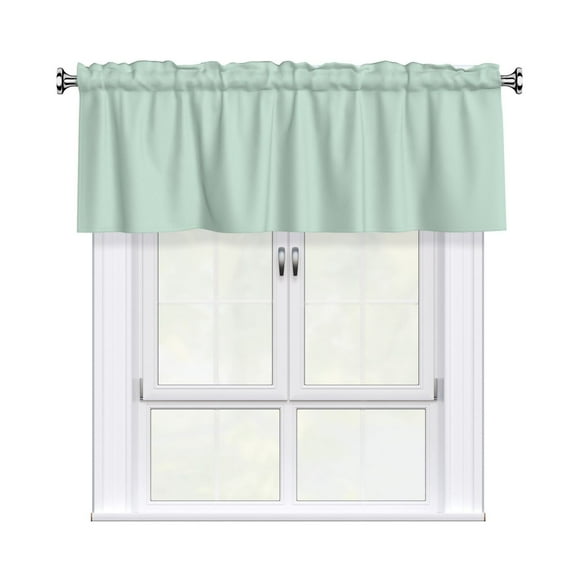 Valances for Windows Kitchen Curtains Small Treatments Valance, Sea Foam Blue 42x12 inch