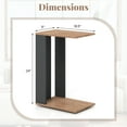 thumbnail image 3 of Gymax Table d'Appoint en Forme de C à 2 Niveaux avec Roues Universelles et Tablette pour Petit Espace, 3 of 9