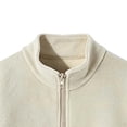 thumbnail image 4 of Unisex Kids Solid Color Fleece Coat, Long Sleeve Casual Outerwear With Side Pockets Loose Fashion Daily Jacket for Boys Girls All Season Wear Beige 3-4 Years, 4 of 5